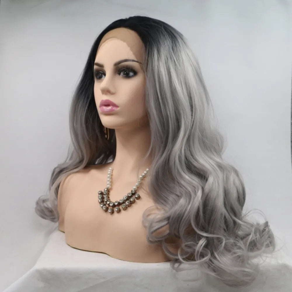 Rebellious Gal 24" Wavy Lace Front Wig Front Side View