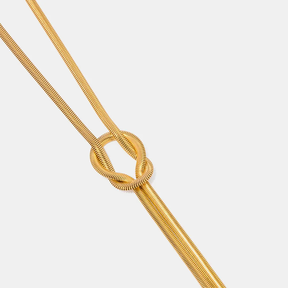 Twisted Layered Knot Gold Choker Necklace - Close Up Display - Rebellious Gal  Jewellery