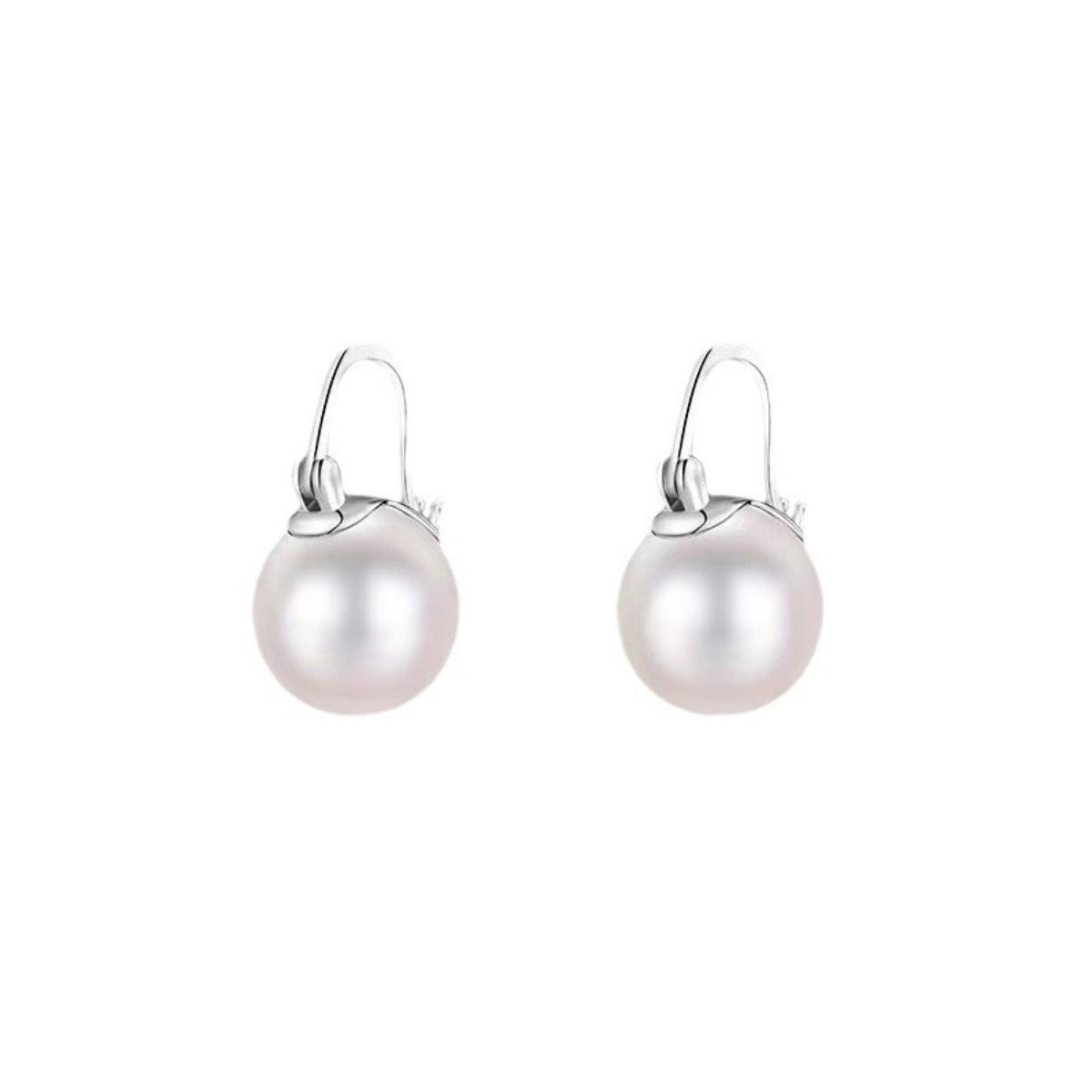 Rebellious Gal 18K gold-plated pearl earrings front view on white background