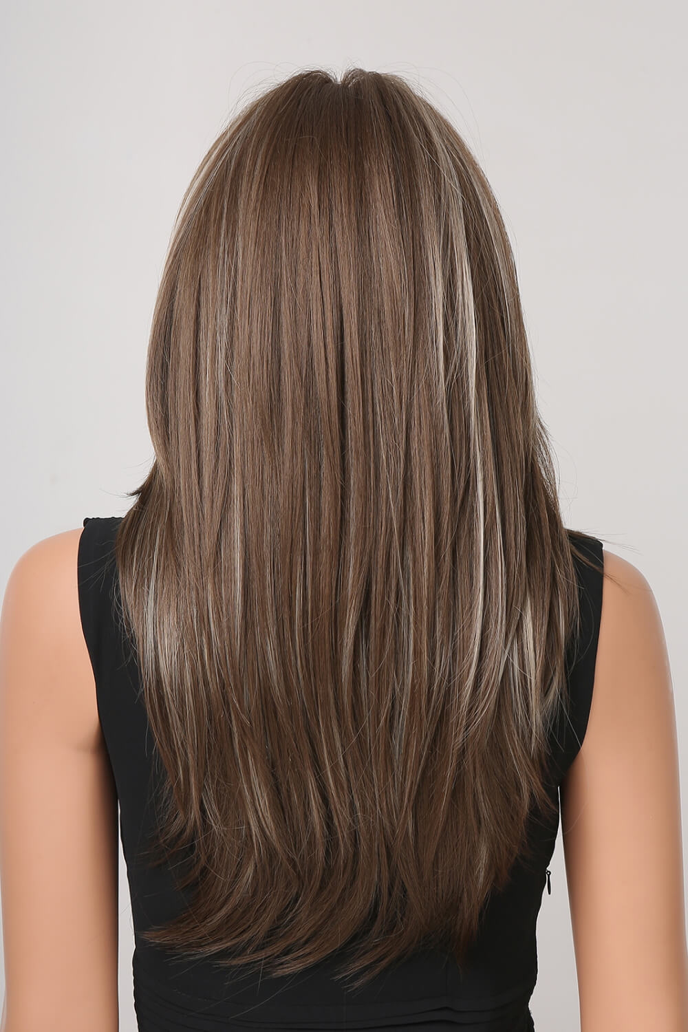 Full Machine Wigs Synthetic Long Straight  Back View