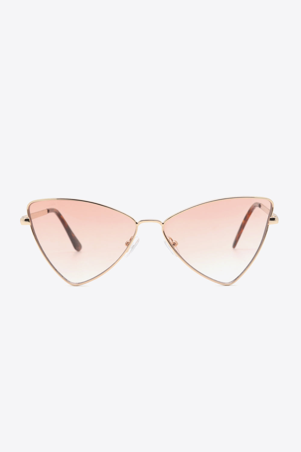 Close-up of metal frame cat-eye sunglasses