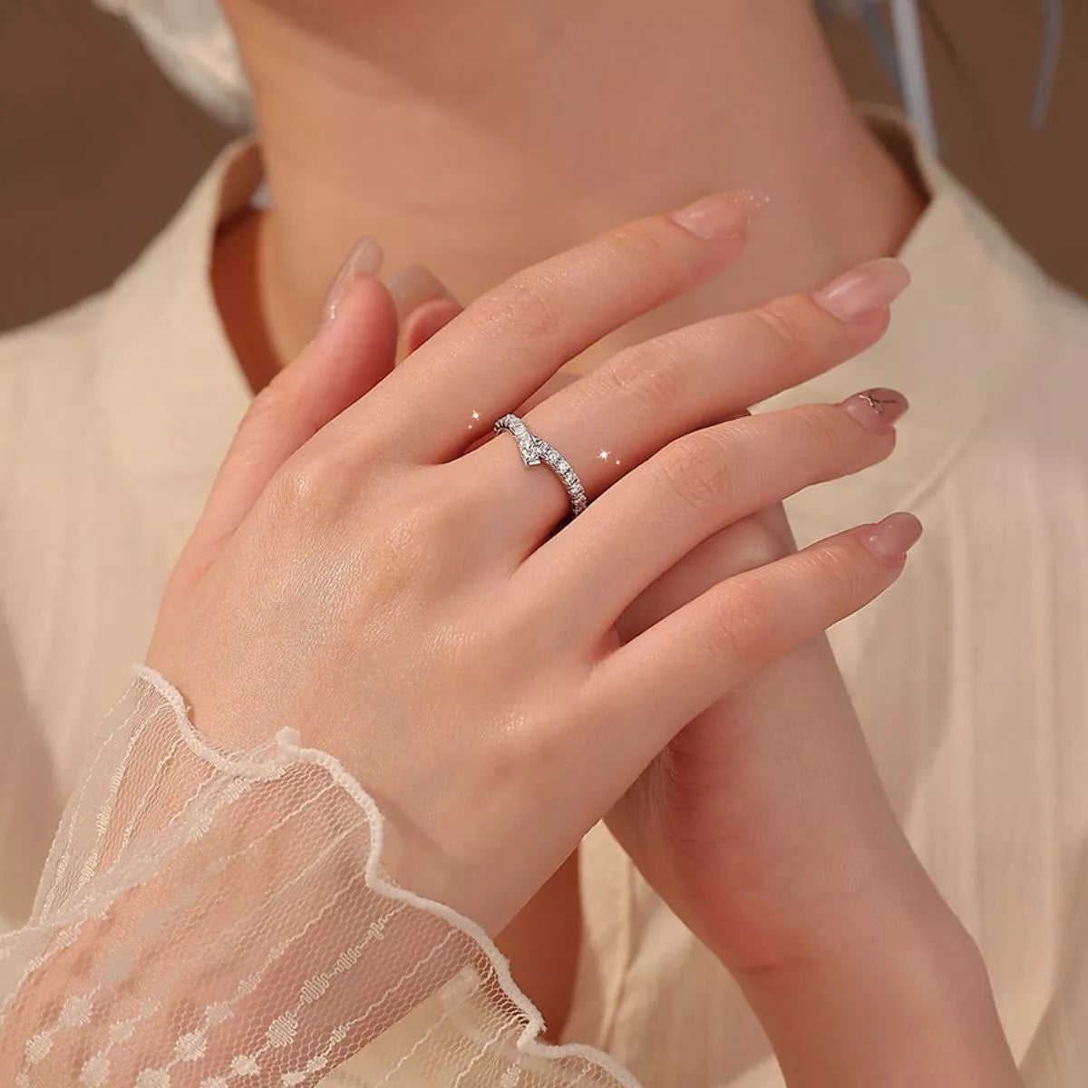 Ring on models finger 