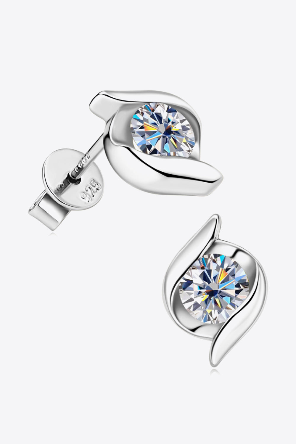 Moissanite 925 Sterling Silver Stud Earrings