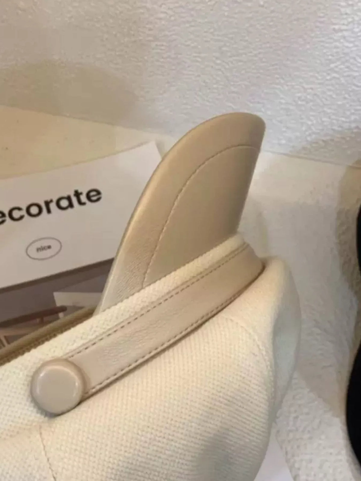 Close-up minimalist solid color baseball cap lightweight woolen fabric detail