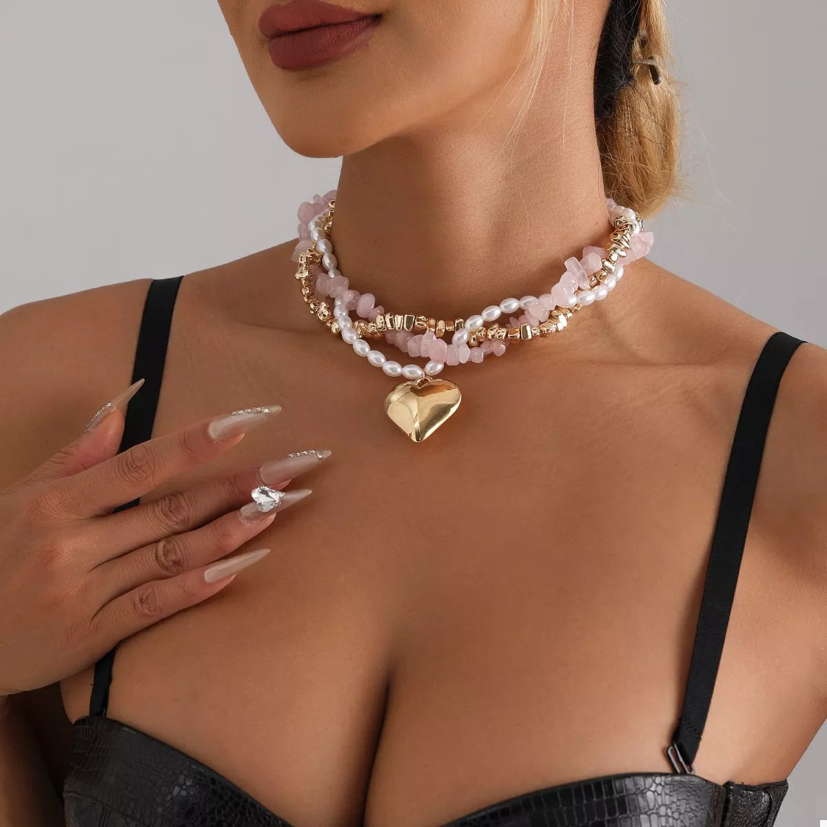 Rebellious Gal layered heart jewelry piece