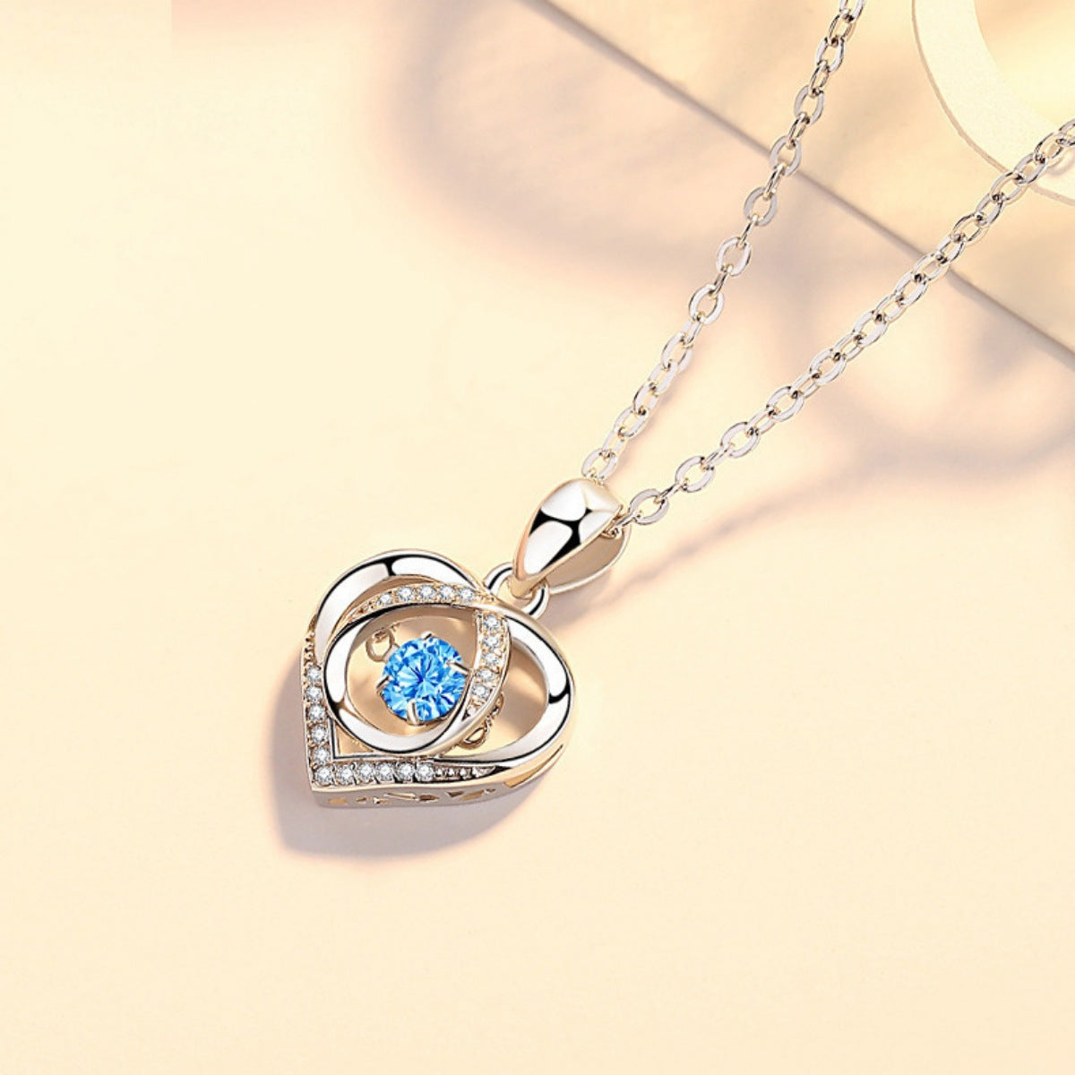 Side profile of delicate rhinestone necklace showing 15.7" chain length