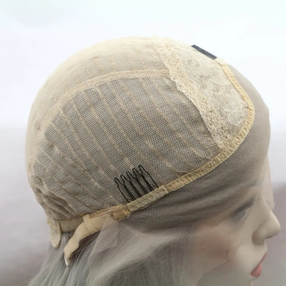 Detail shot of soft wave texture on Rebellious Gal 12" mid-length wig weft