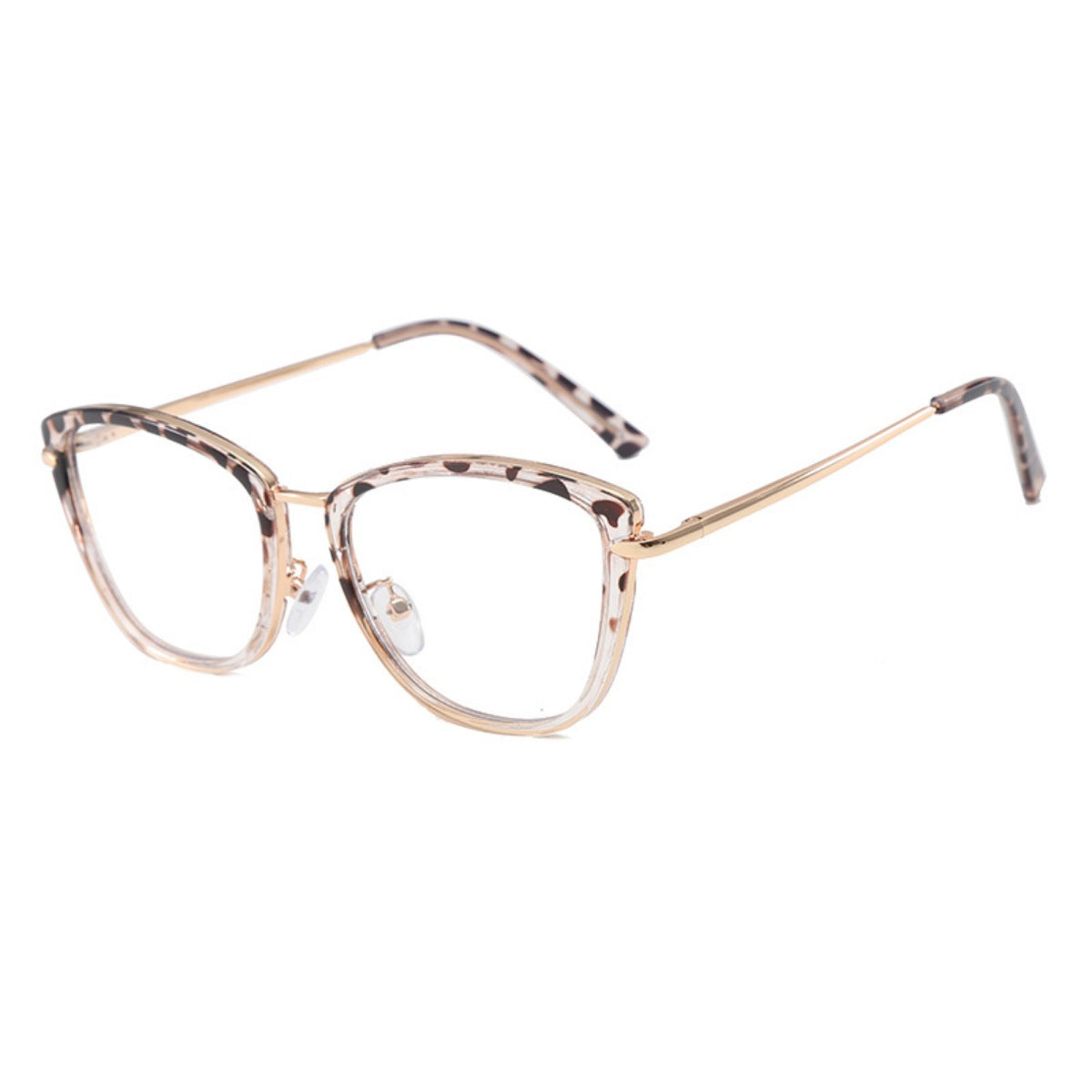 Side profile of metal cat-eye glasses