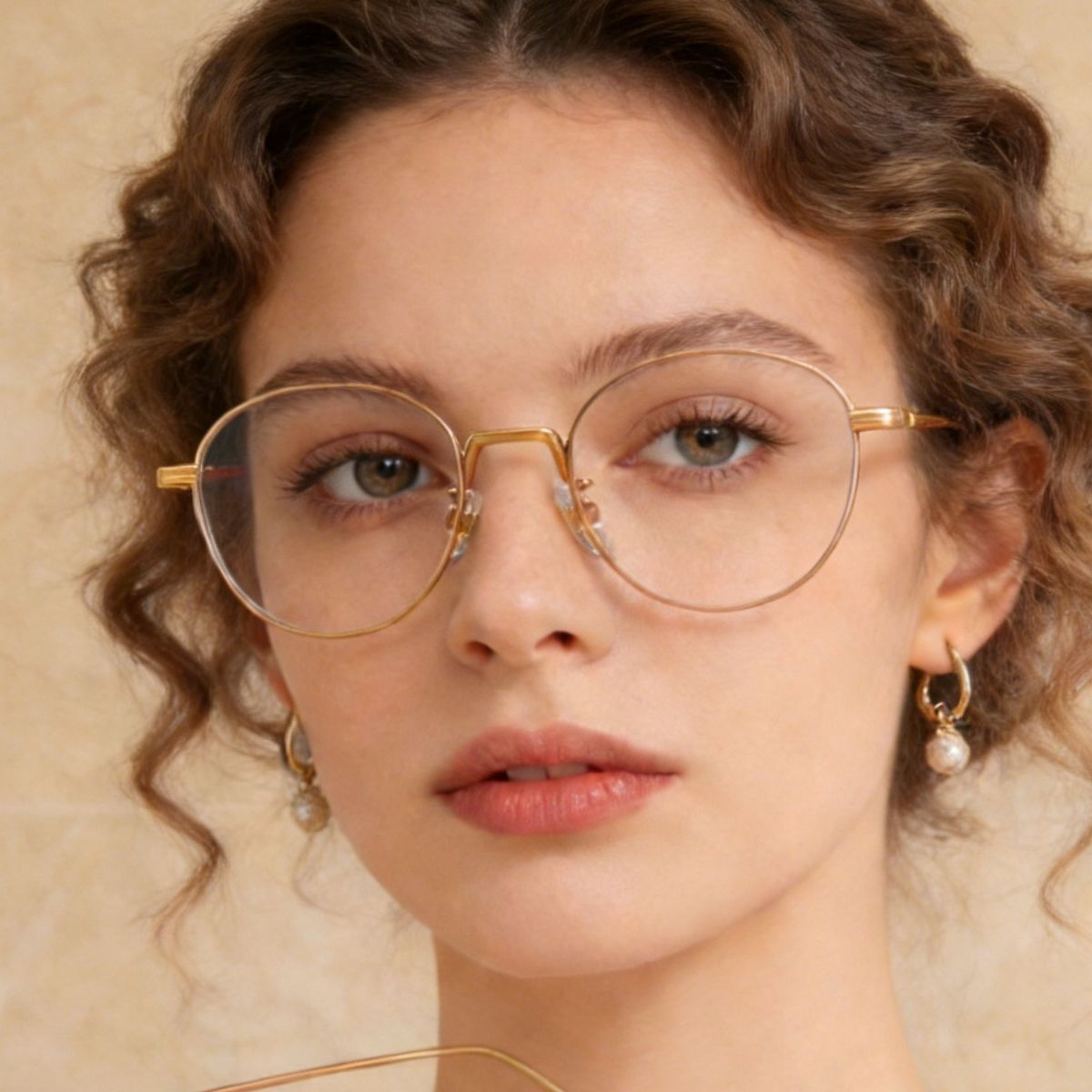 Rebellious Gal round frame glasses front view on white background