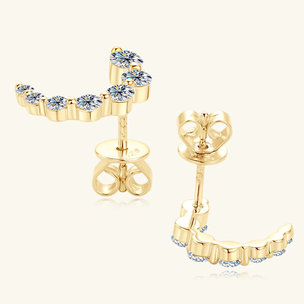 Lightweight moissanite studs for women