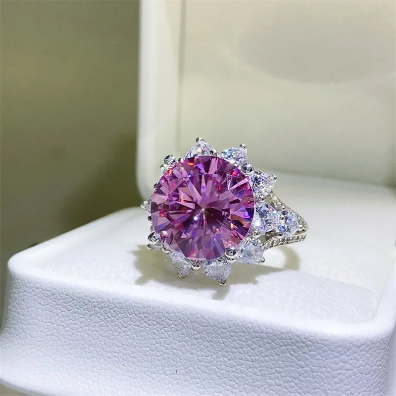 925 sterling silver moissanite ring 10 carat with zircon accents elegant design