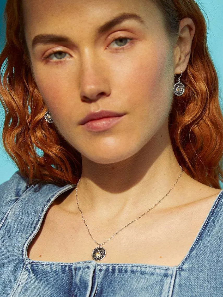 Rebellious Gal zircon sun moon necklace sparkling accents adjustable chain