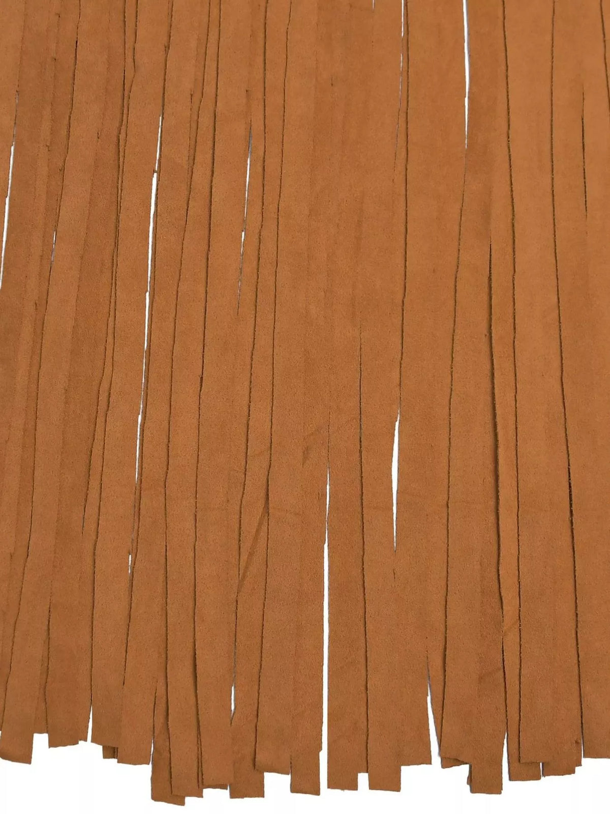 Brown fringe curtain on a white background