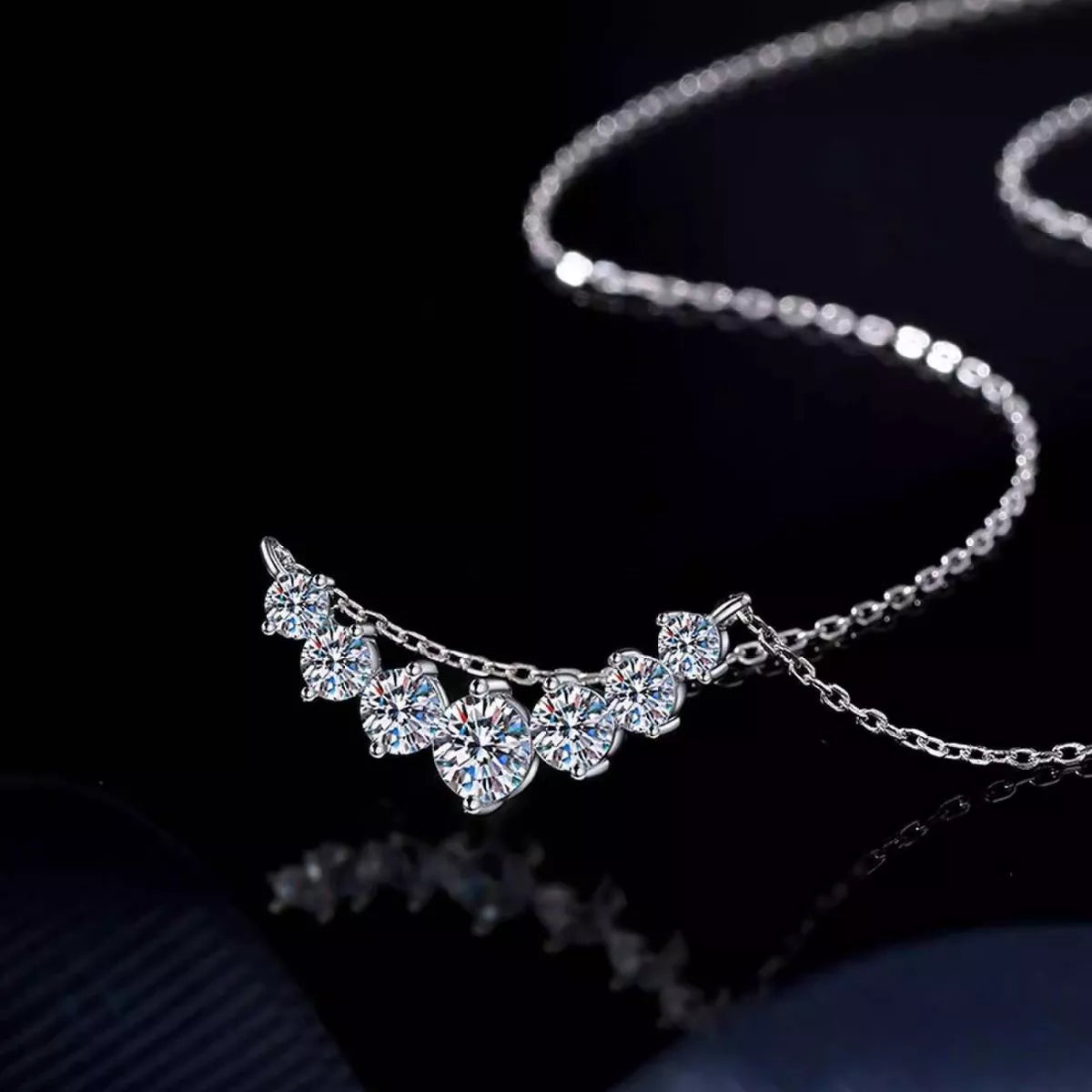 Detail shot of sparkling moissanite gemstone