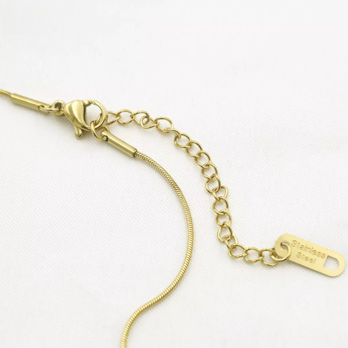 Rebellious Gal 18K gold plated stainless steel chain necklace 15.7 inch on white background