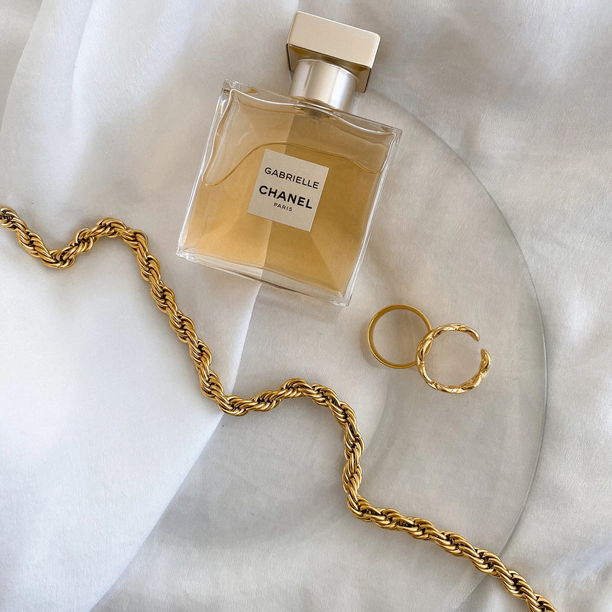 Bold Rebel Choker Necklace Close Up Display with Chanel Perfume - Rebellious Gal 