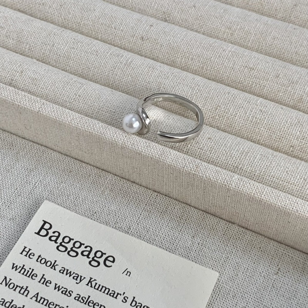 Lifestyle image: Rebellious Gal pearl cuff ring styled with edgy casual outfit
