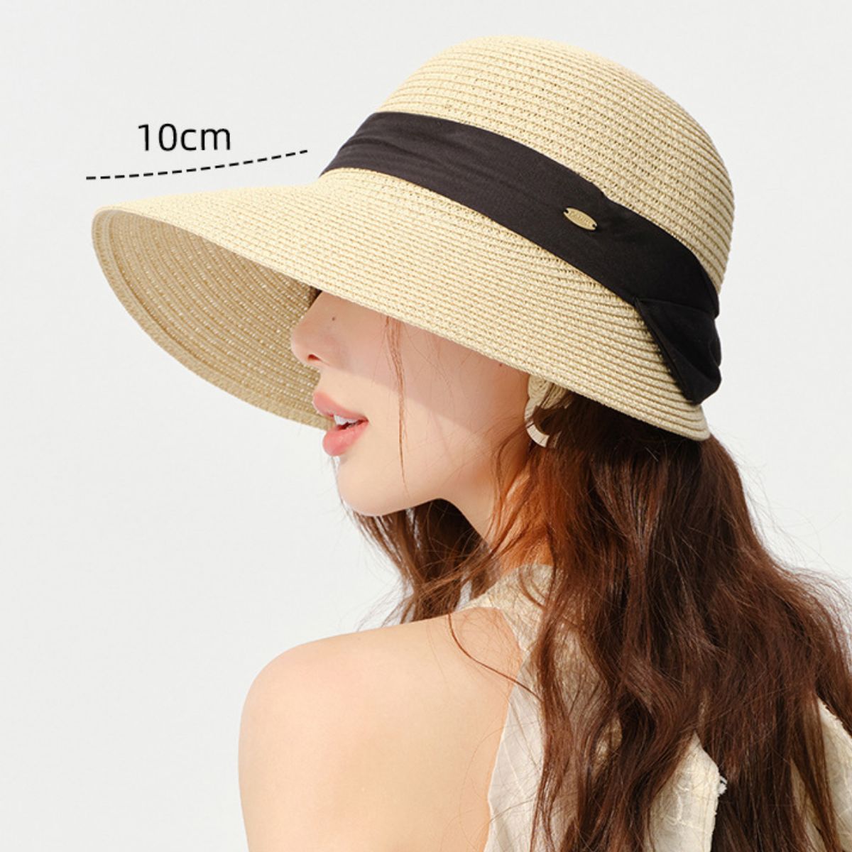 Side profile of wide brim sun hat
