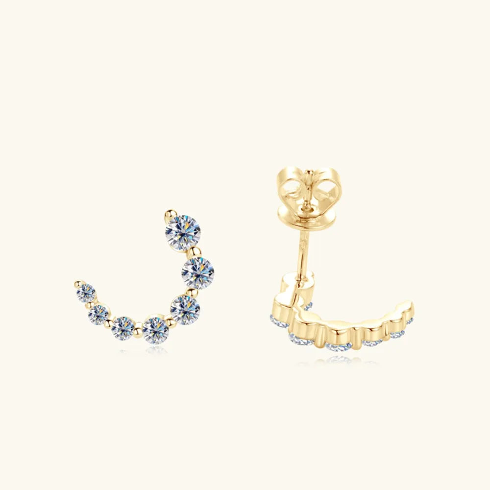 Excellent‑cut moissanite earrings in silver setting