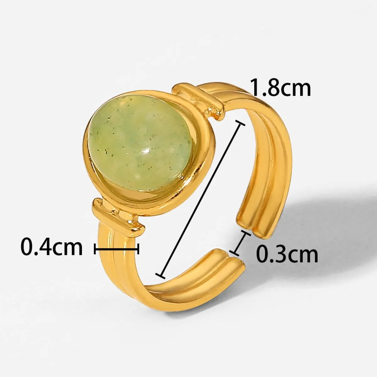 Tiger's eye gemstone ring gold plated stainless steel minimalist fashion