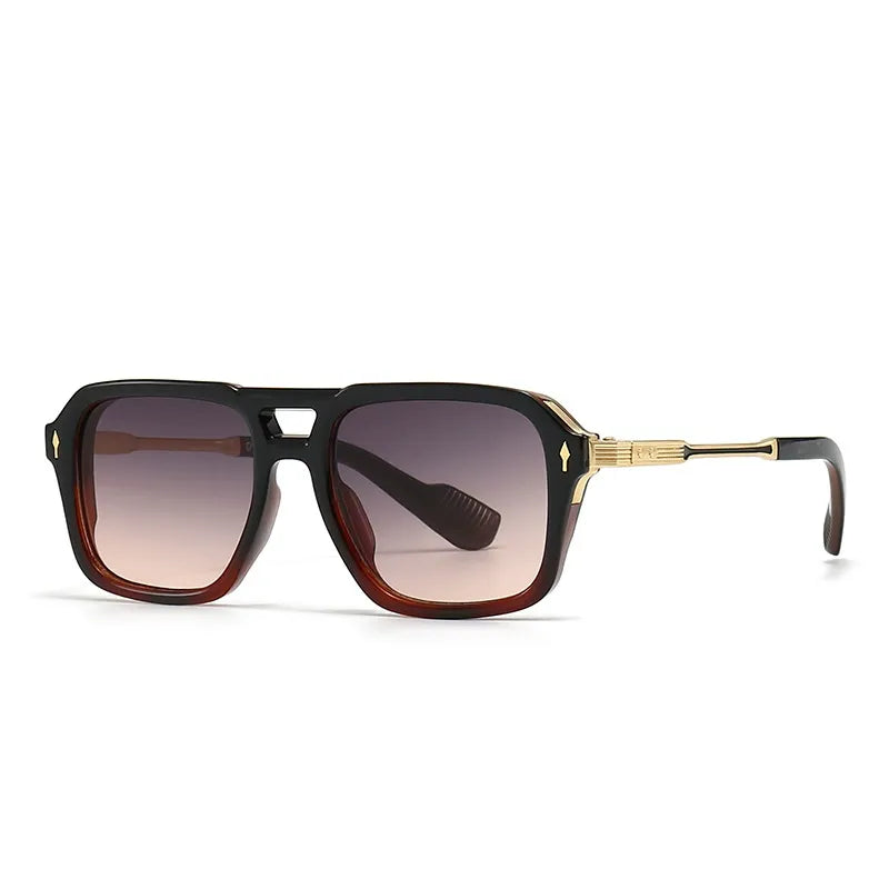 Modern square sunglasses styled with outfit