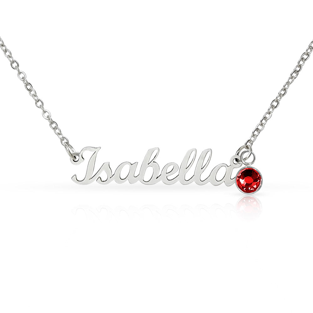 isabella necklace silver close up shot red emerald