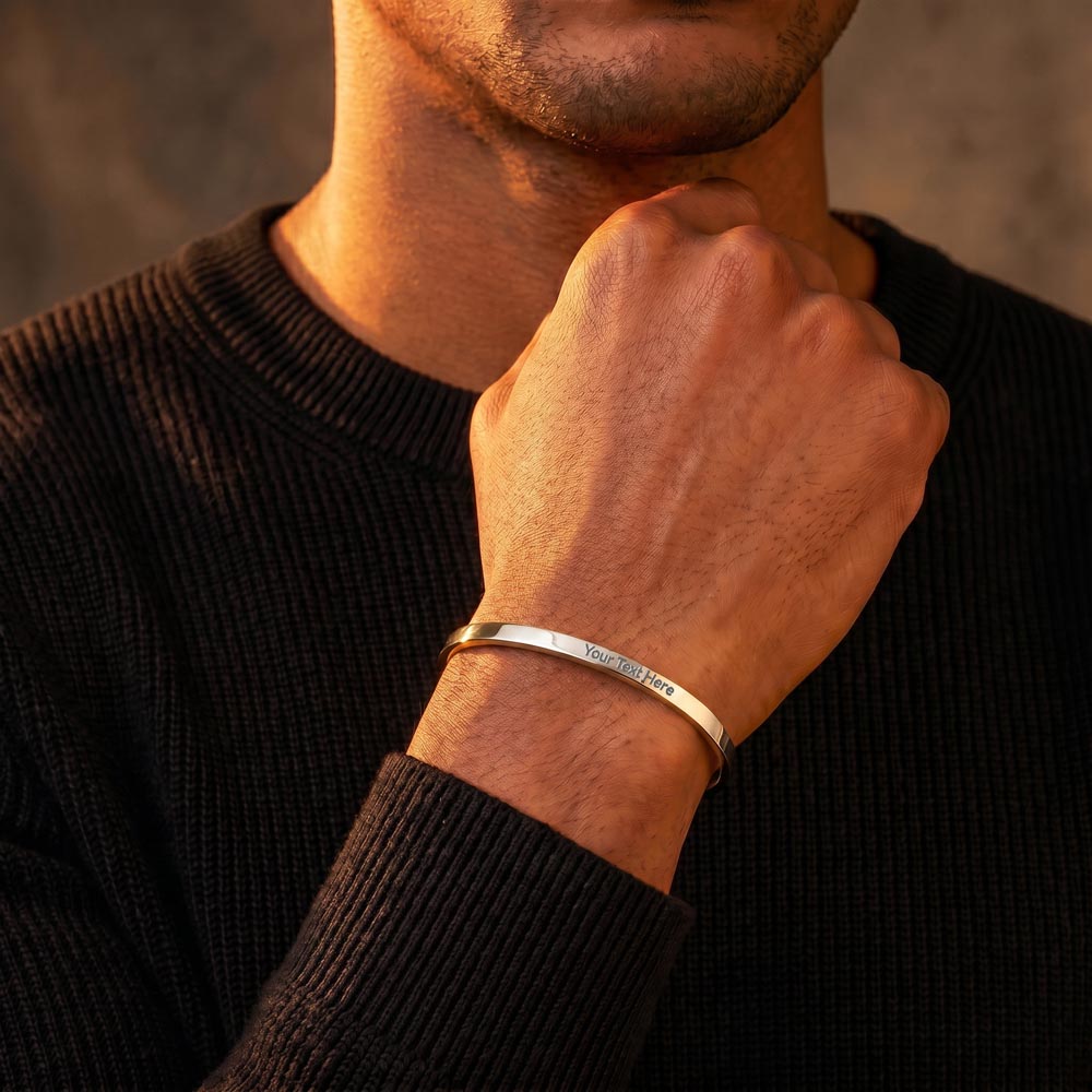 Personalized Engraved Cuff Bracelet - view 2