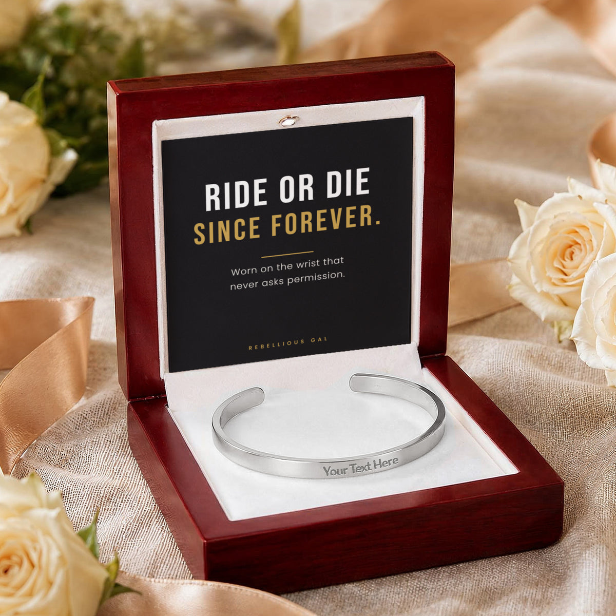 Personalized Engraved Cuff Bracelet - view 9