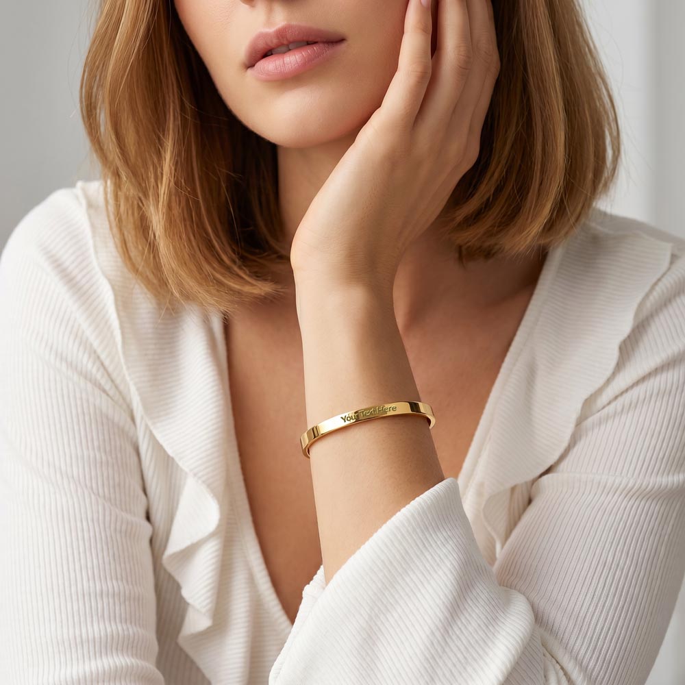 Personalized Engraved Cuff Bracelet - view 6