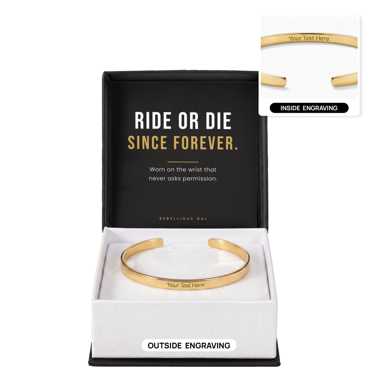 Personalized Engraved Cuff Bracelet - view 8