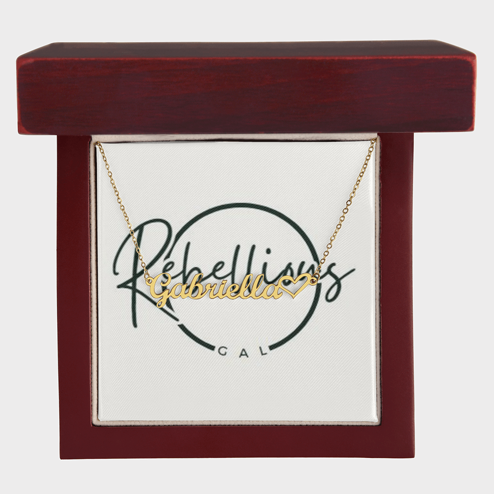 custom name golden necklace in a premium box