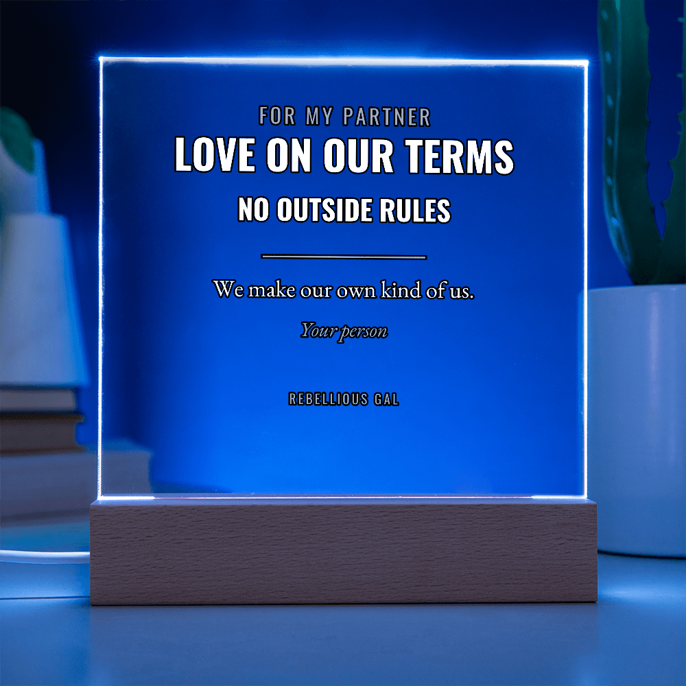 We make our own kind of us under blue edge light, ribbed cactus potted right