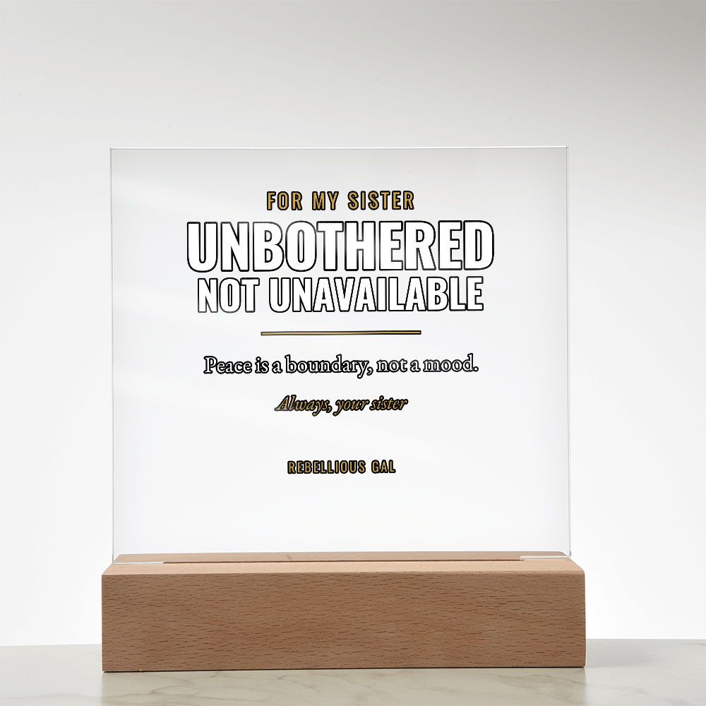 Sister LED Acrylic Plaque - Peace Is A Boundary, Not A Mood - view 13