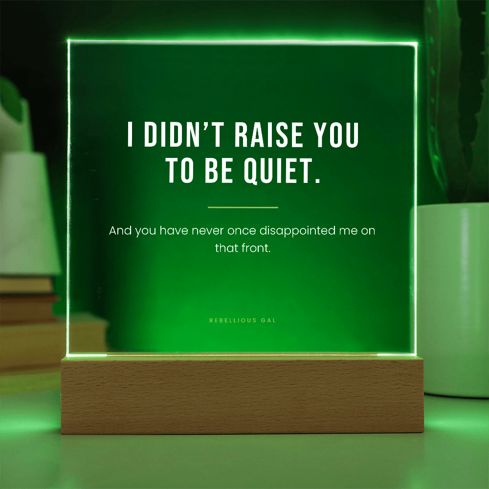 Daughter LED Acrylic Plaque - I Didn't Raise You To Be Quiet - view 7