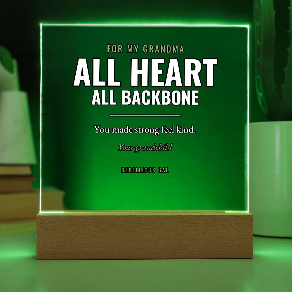 Grandma LED Acrylic Plaque - All Heart, All Backbone - view 7