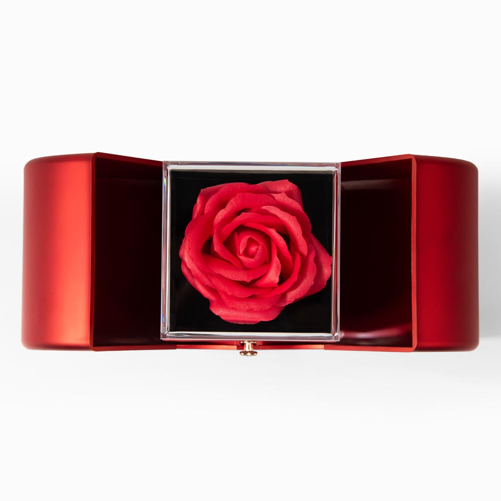 Love Knot Necklace in a Red Rose Heart Box - view 4