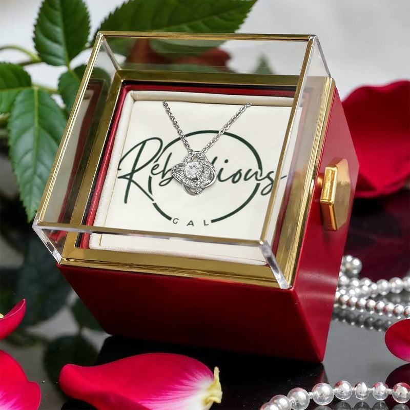 Love Knot Necklace with Eternal Rose Gift Box – A Timeless Symbol of Love & Devotion