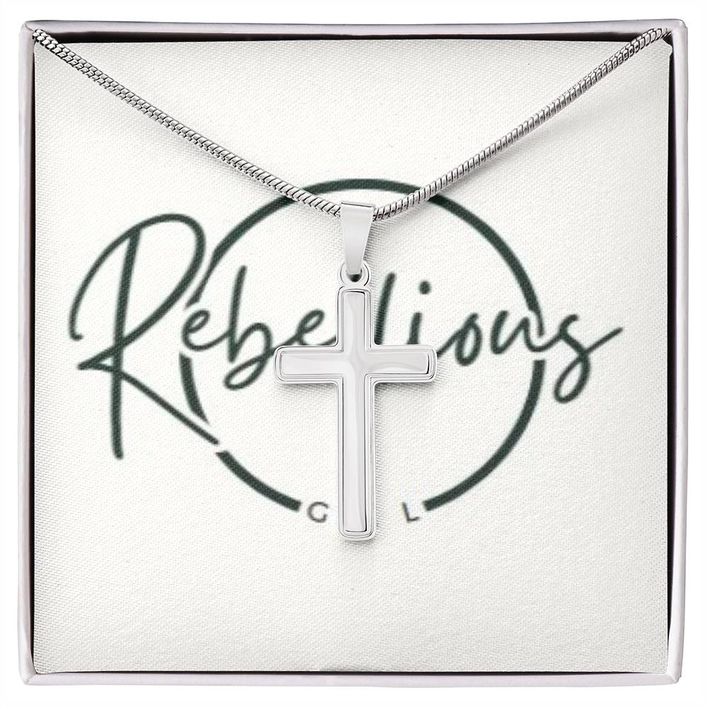 Rebellious Gal Stainless Steel Cross Necklace – Artisan Crafted, Adjustable Chain for Rebellious Gals