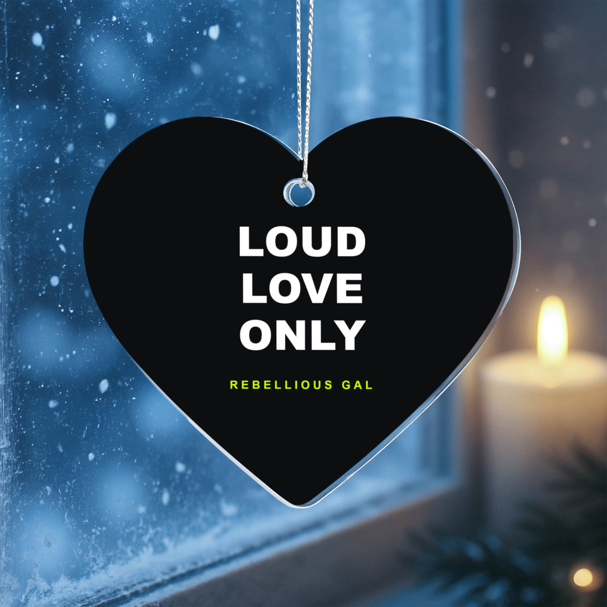 Loud Love Acrylic Heart Ornament - view 3