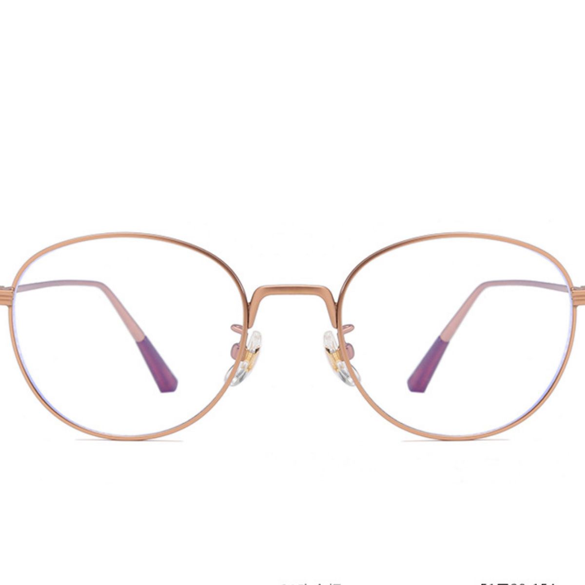 Model wearing Rebellious Gal round frame glasses with effortless rebellious style