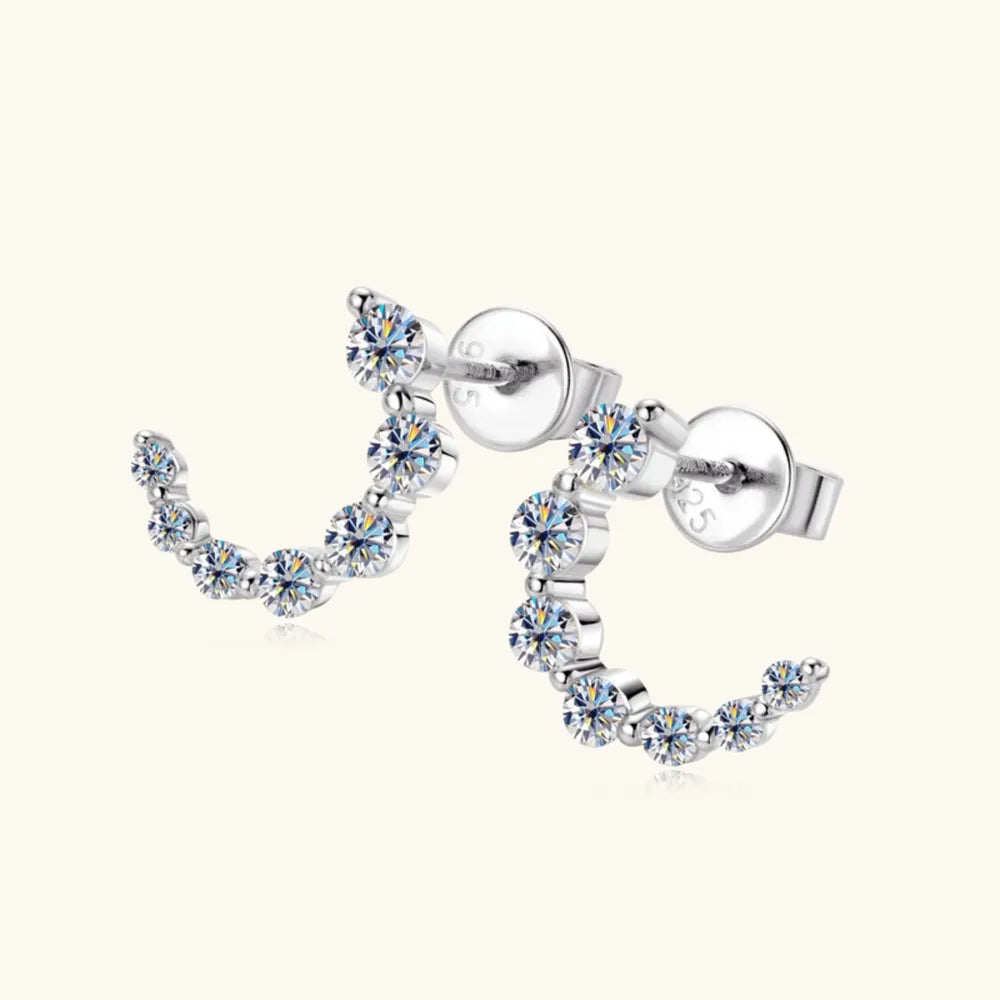 Brilliant‑cut moissanite earrings close‑up