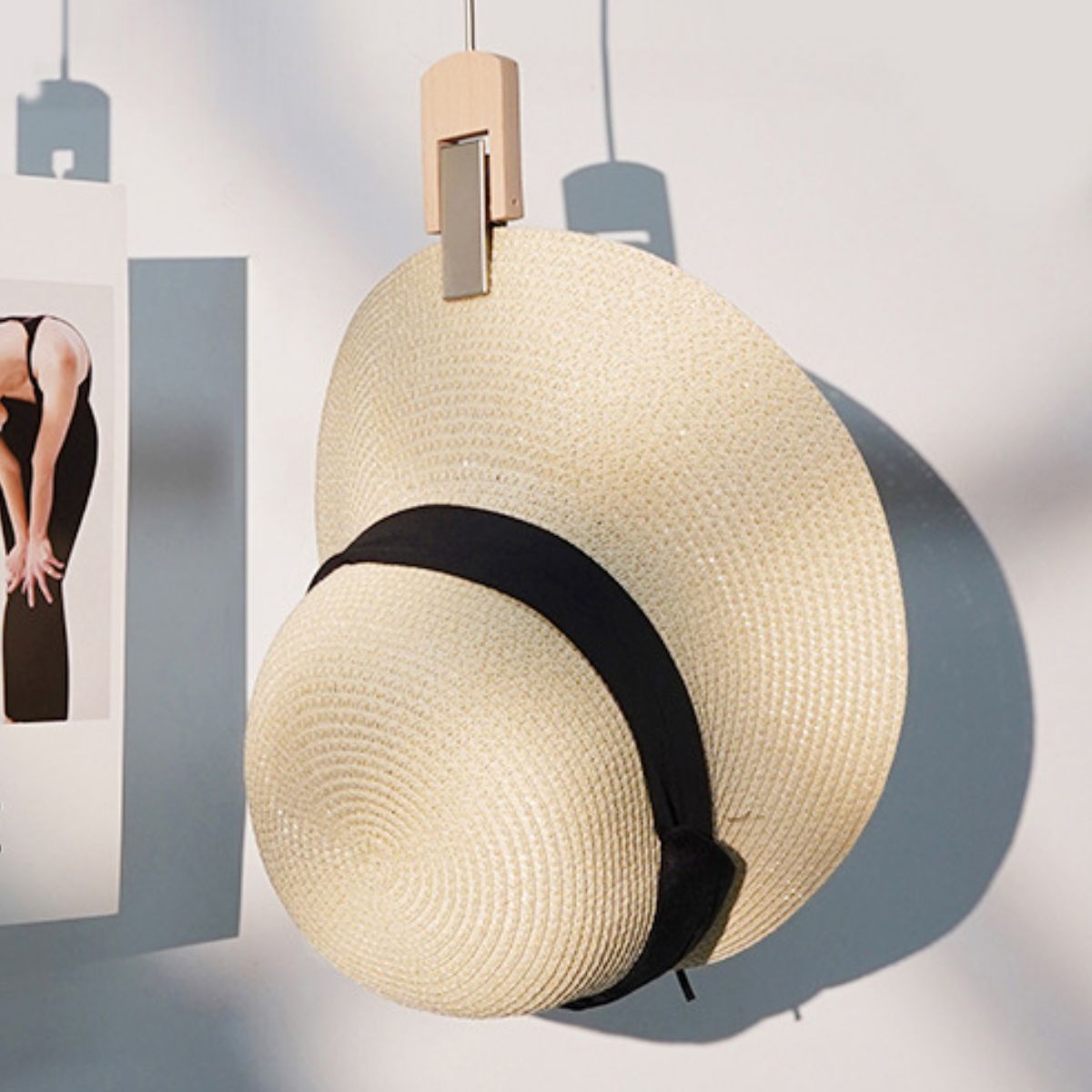 Wide brim straw sun hat with chic summer design