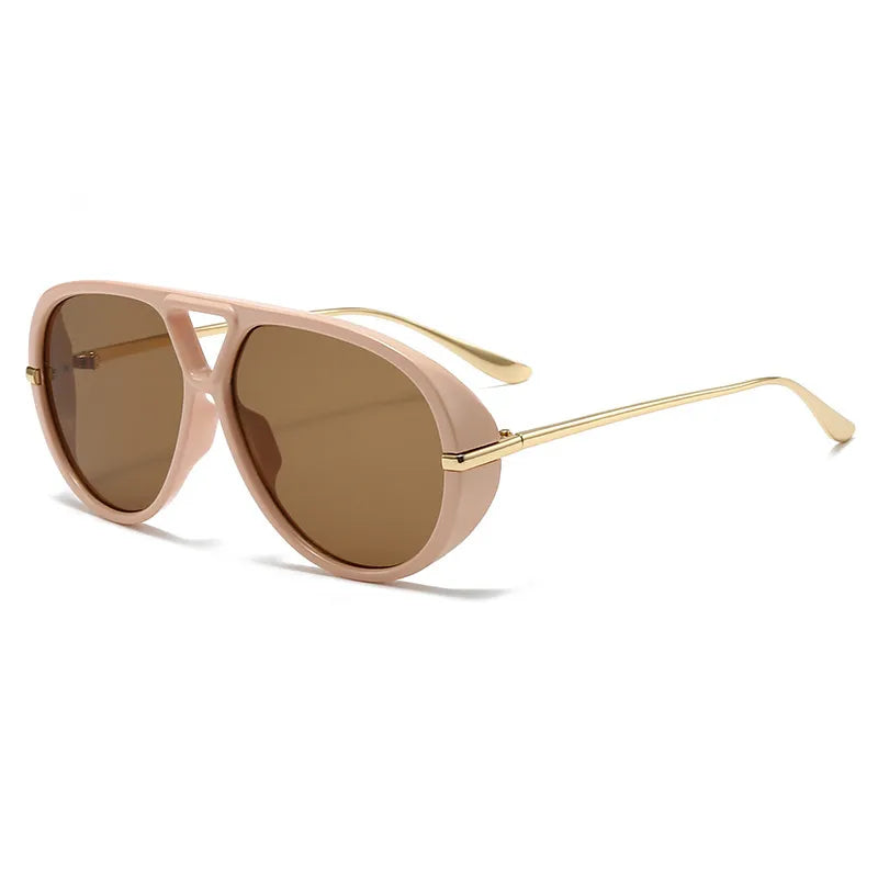 Aviator sunglasses frame width 5.8 inches measurement detail yellow tint