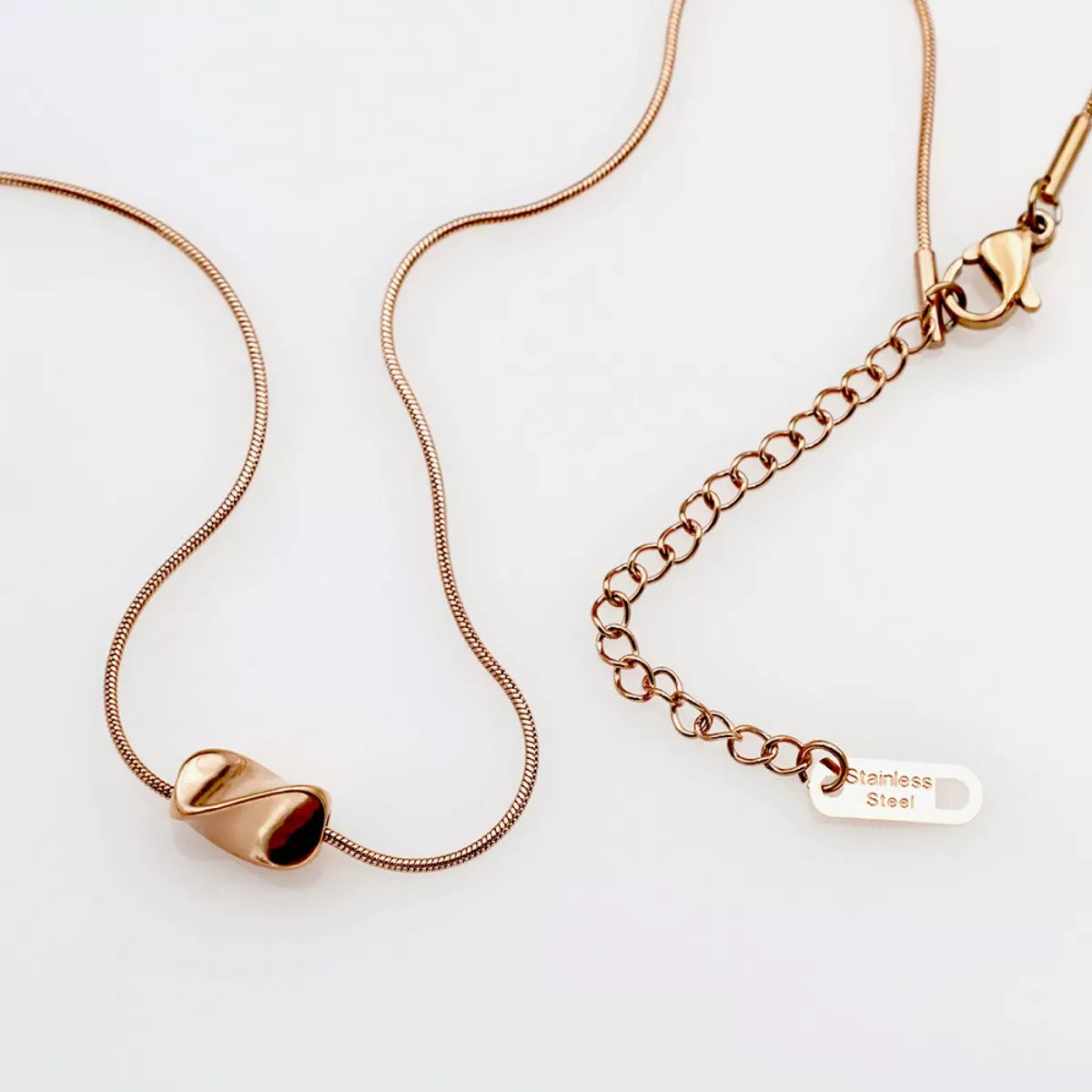 Rebellious Gal 18K gold plated stainless steel chain necklace 15.7 inch on white background