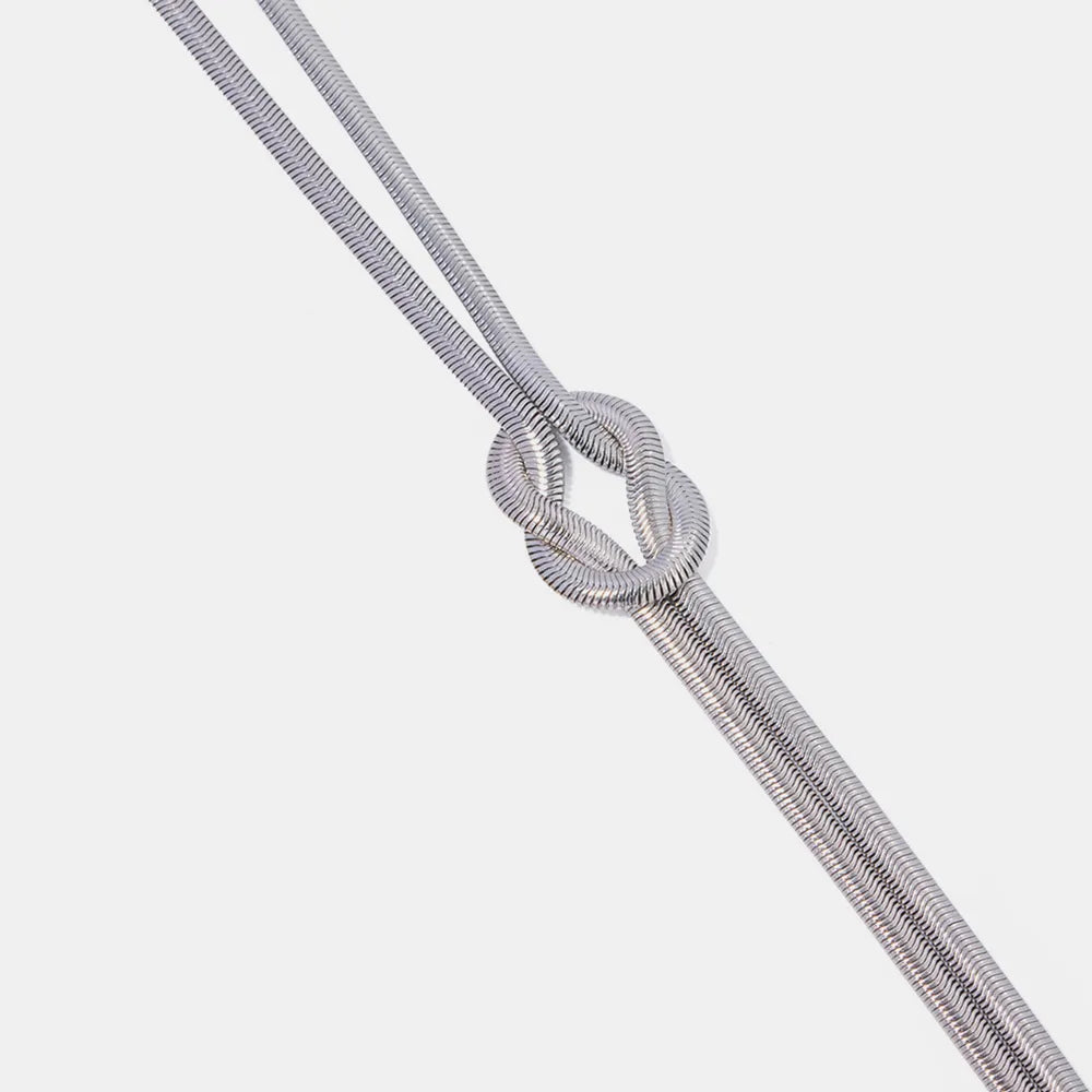 Twisted Layered Knot Silver Choker Necklace - Close Up - Rebellious Gal  Jewellery