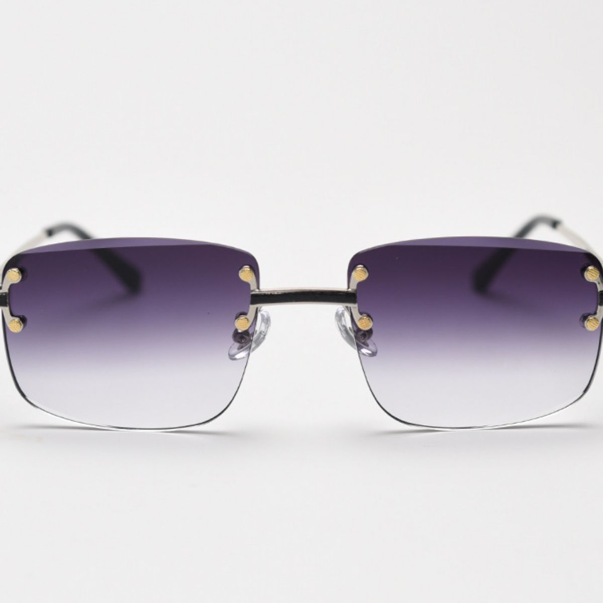 Close-up of gradient lens fade from dark smoke to clear on polycarbonate lenses