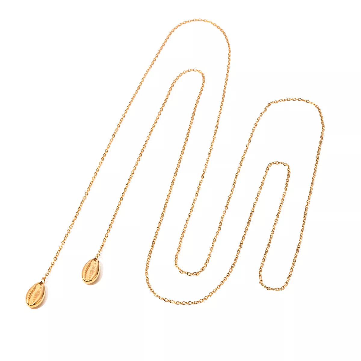 Rebellious Gal bold layering gold chain necklace 18K plated stainless steel full length view