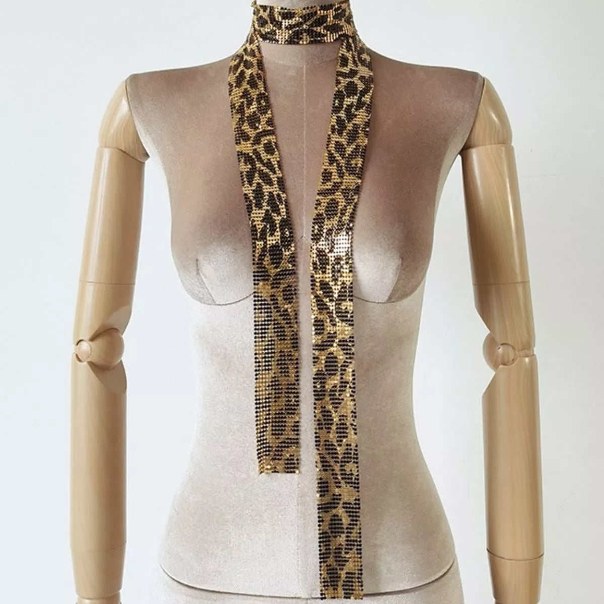 Sequin scarf catching light from multiple angles