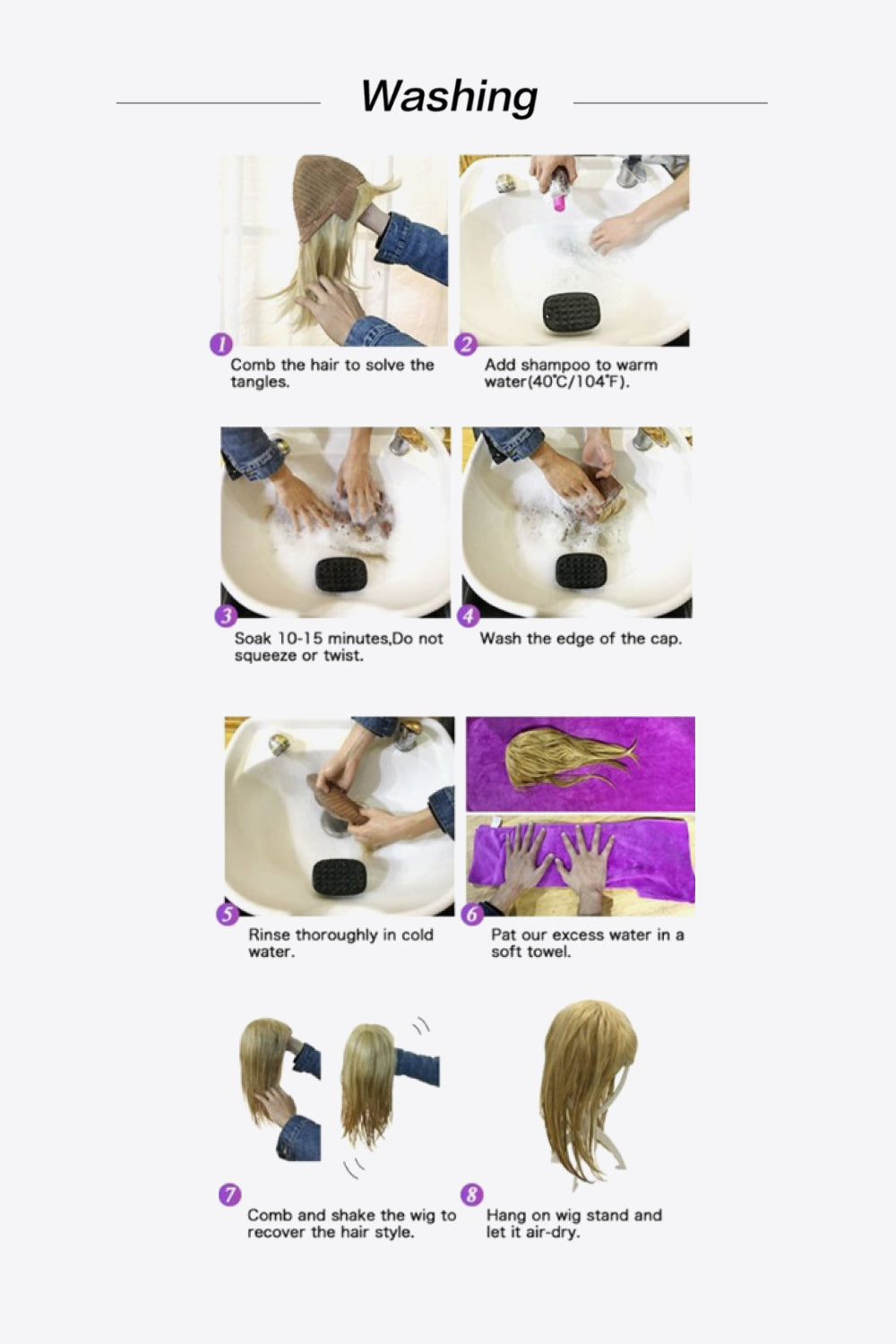 Rebellious Gal 24" straight wig styled sleek care instructions